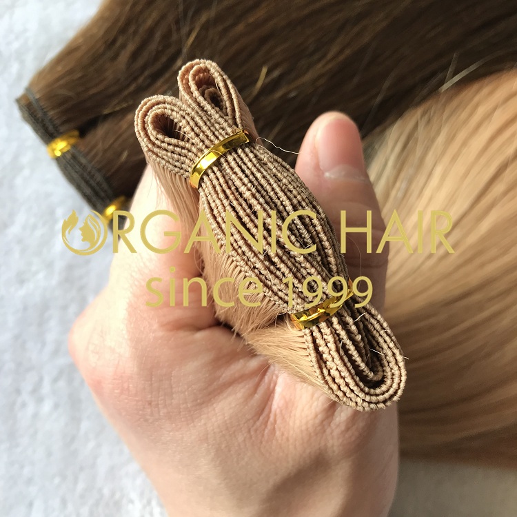 100% human hair hand tied weft hair extension I2